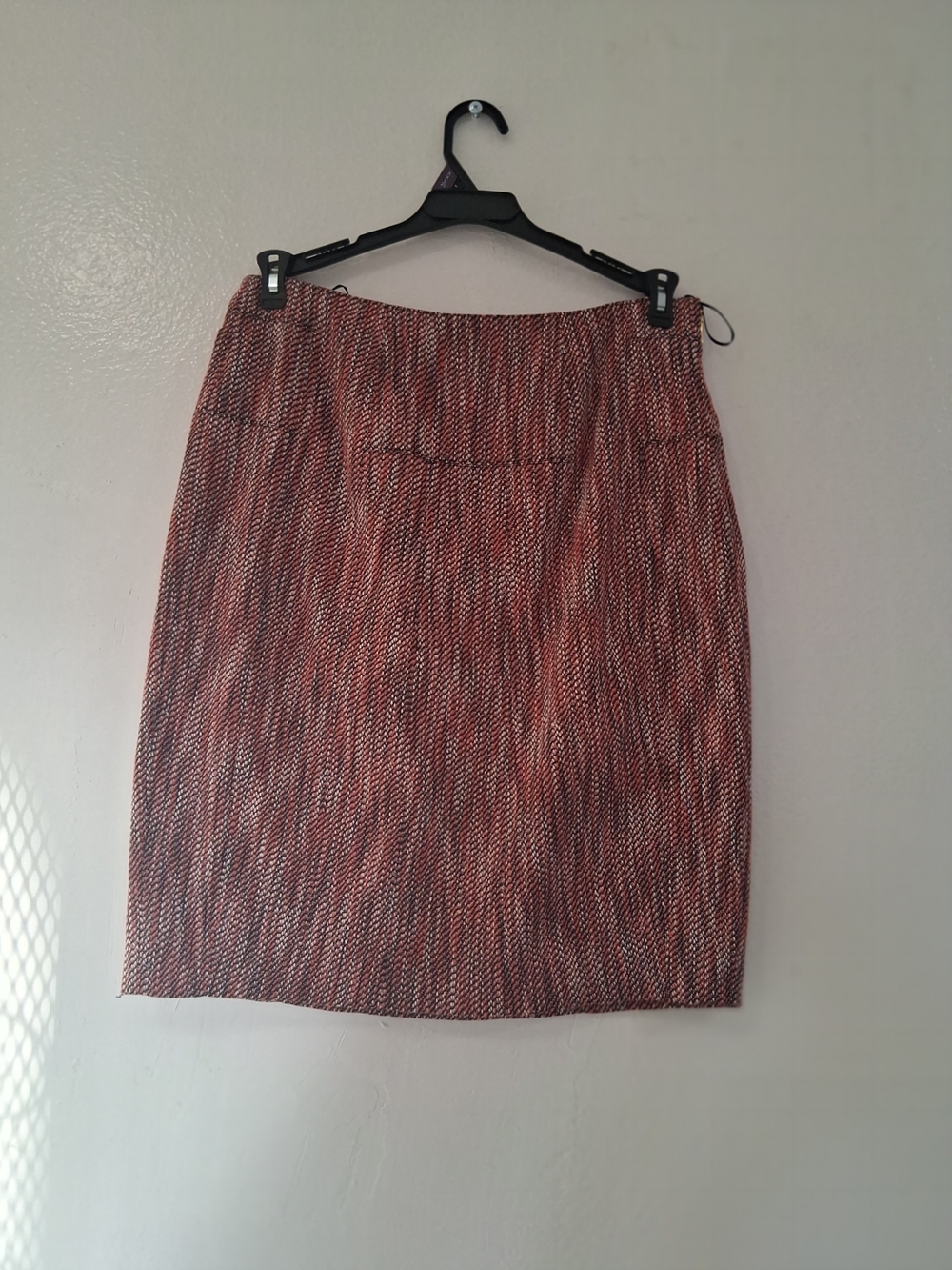 Tahari Red Patterned Pencil Skirt